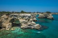 Rocky beach in Puglia, Torre SantÃ¢â¬â¢Andrea, Italy Royalty Free Stock Photo